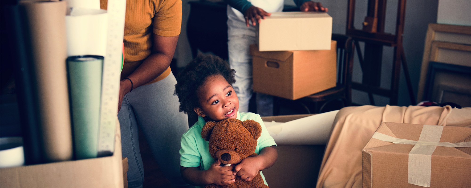 black family moving to new house