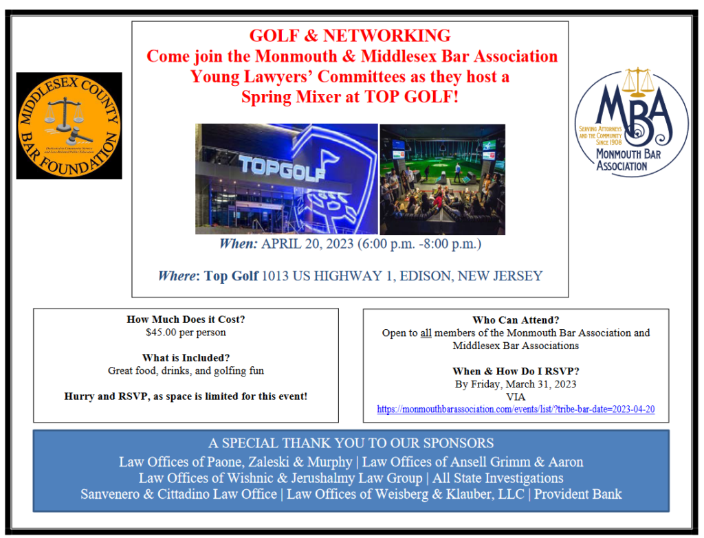 The Law Offices of Paone, Zaleski & Murphy is Sponsoring the Monmouth