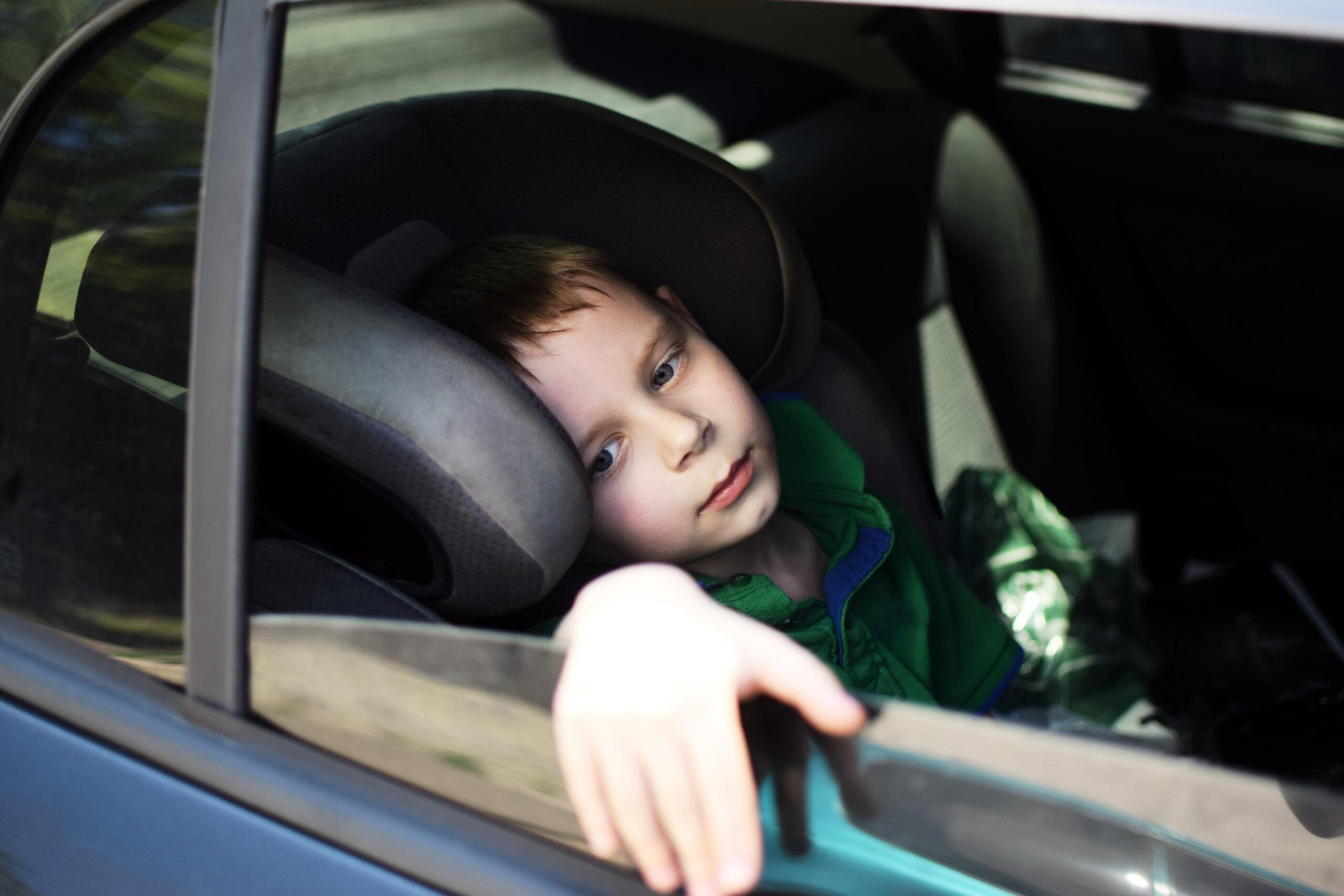 child in car